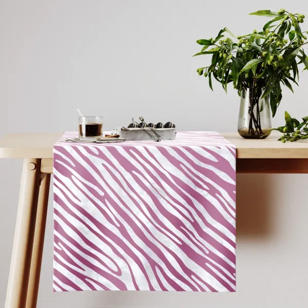 Obrus AmeliaHome FUN biela/ružová 40 x 140 cm