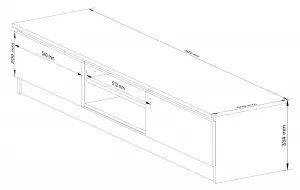 Ak furniture TV stolík Ronon 160 cm biely