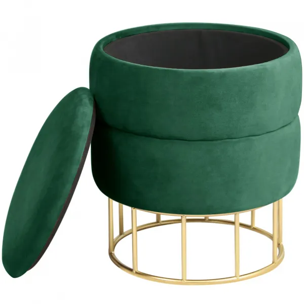 Ak furniture Taburet ELZA samet zelený