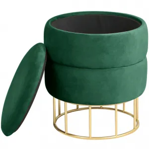 Ak furniture Taburet ELZA samet zelený