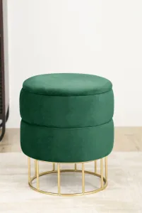 Ak furniture Taburet ELZA samet zelený
