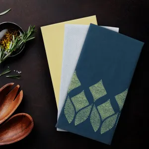 AmeliaHome Súprava kuchynských utierok Letty Stamp - 9 ks modrá/žltá, veľkosť 50x70