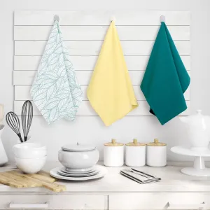 AmeliaHome Súprava kuchynských utierok Letty Grain - 3 ks tyrkysová/žltá, veľkosť 50x70