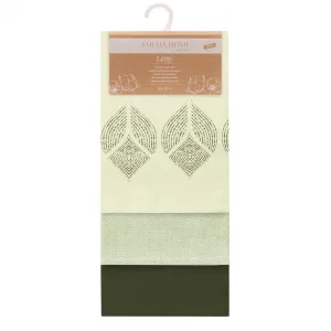 AmeliaHome Súprava kuchynských utierok Letty Stamp - 3 ks zelená, veľkosť 50x70