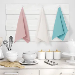 AmeliaHome Súprava kuchynských utierok Letty Waffle - 3 ks ružová/tyrkysová, veľkosť 50x70