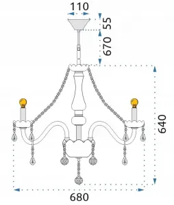 TooLight Stropné svietidlo Lova krištáľ