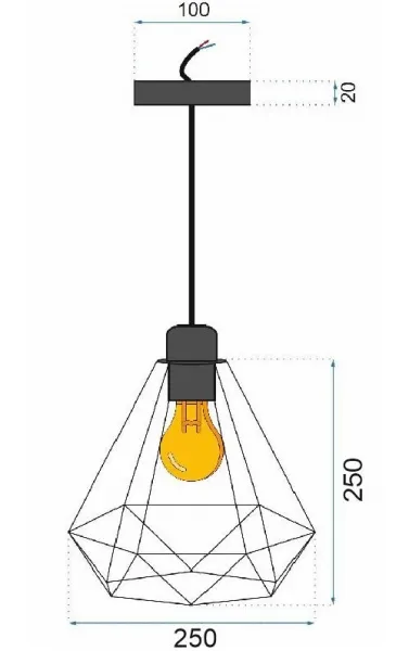 TooLight Stropné svietidlo Triangle Loft čierne