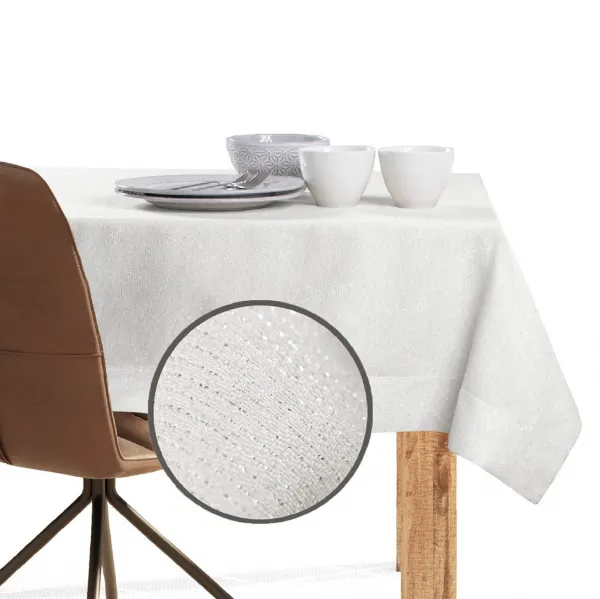 Štvorcový obrus DecoKing SPARKLE krémový, veľkosť 80x80