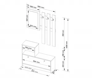 Ak furniture Stena v predsieni Bole wenge