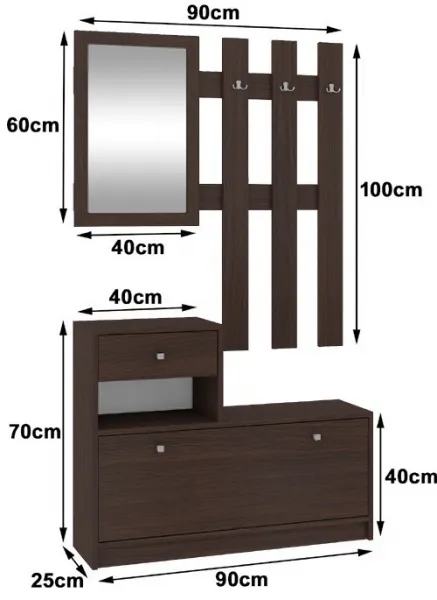 Ak furniture Stena v predsieni Bole wenge
