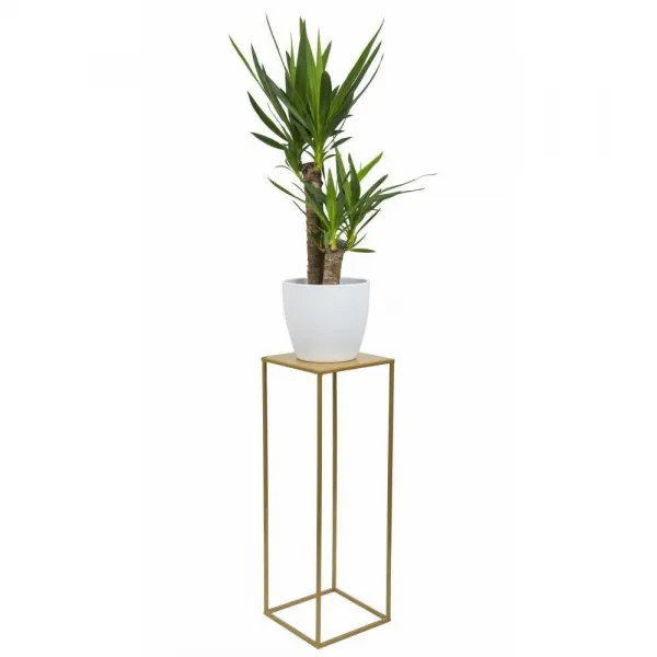 HowHomely Stojan na kvety Glenn 70 cm zlatý