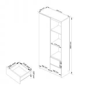Ak furniture Skriňa Rexa 80 cm biela/grafitová