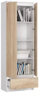Uzavretý regál R60 2D 1SZ CLP biely / sonoma