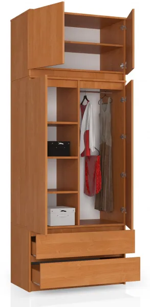 Ak furniture Šatní skříň s nástavcem Star 90 cm olše