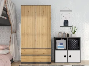 TP Living Šatní skříň MALWA I 90 cm antracit/dub artisan