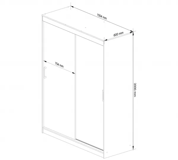 Ak furniture Šatní skříň CLP Mono 150 cm wenge
