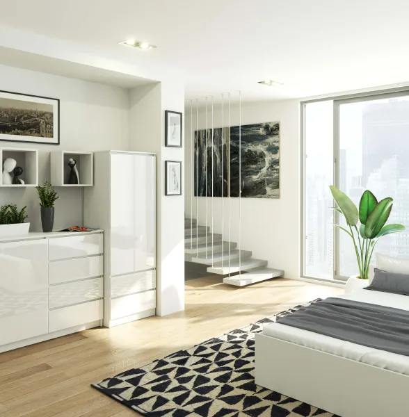 Ak furniture Šatníková skriňa Star 60 cm biely lesk