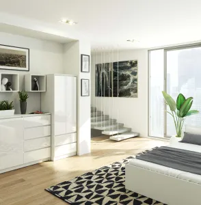 Ak furniture Šatníková skriňa Star 60 cm biely lesk