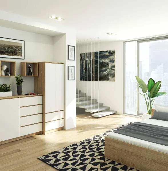 Ak furniture Šatníková skriňa Star 60 cm dub sonoma/biela