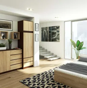 Ak furniture Nadstavec na skriňu S60 matný hnedý/béžový