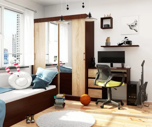 Ak furniture Šatníková skriňa so zrkadlom Reton 150 cm wenge/dub sonoma