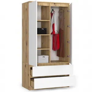 Ak furniture Šatníková skriňa Star 90 cm dub artisan/biela