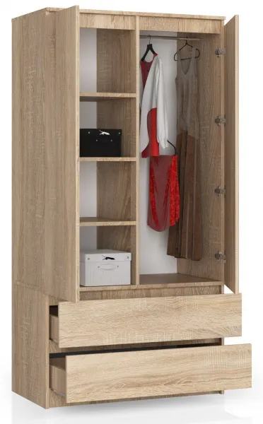 Ak furniture Šatníková skriňa Star 90 cm dub sonoma
