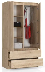 Ak furniture Šatníková skriňa Star 90 cm dub sonoma