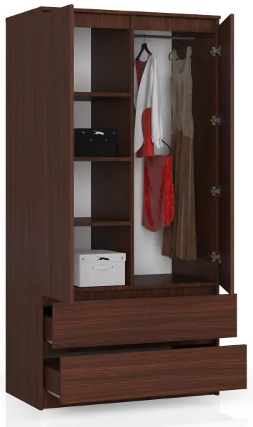 Ak furniture Šatníková skriňa Star 90 cm wenge