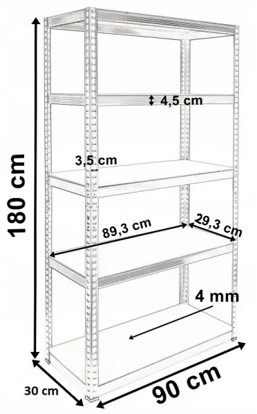 TP Living Rozkladací kovový regál 875kg hnedý