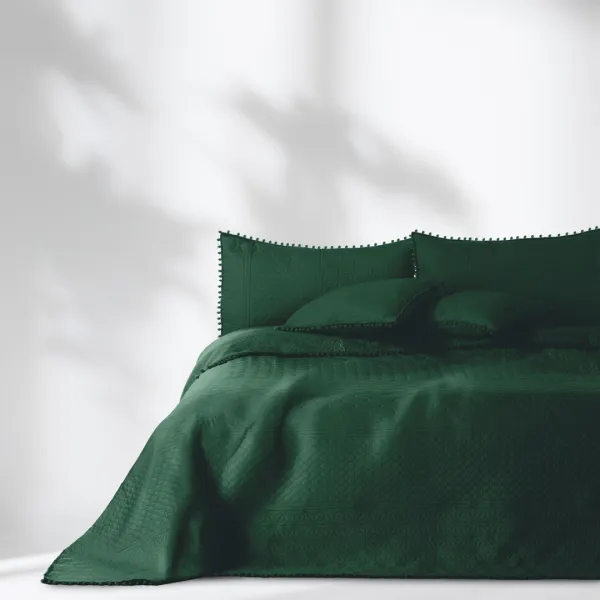 Prikrývka na posteľ AmeliaHome Meadore I fľaškovo zelená, veľkosť 170x270