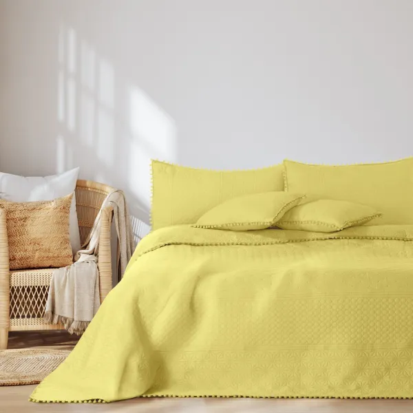 Prehoz na posteľ AmeliaHome Meadore IV medový, veľkosť 240x260