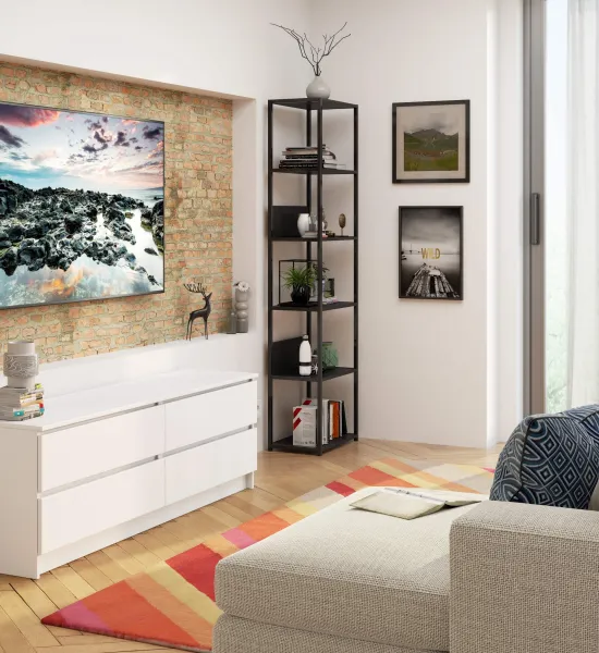 Ak furniture Regál LOFT 50 cm černý
