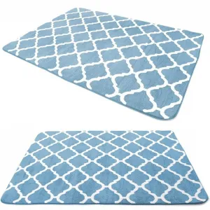 Tutumi Plyšový koberec Clover Baroc modrý, velikost 140x200