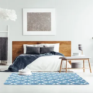 Tutumi Plyšový koberec Clover Baroc modrý, velikost 140x200