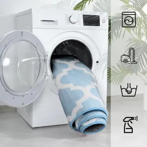 Tutumi Plyšový koberec Clover Baroc modrý, velikost 140x200