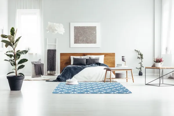 Tutumi Plyšový koberec Clover Baroc modrý, velikost 140x200