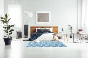 Tutumi Plyšový koberec Clover Baroc modrý, velikost 140x200