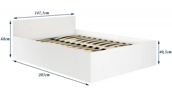 Ak furniture Posteľ CLP 140x200 cm dvojlôžko s roštom biela