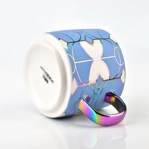Affekdesign Porcelánový hrnček NEO GEO 410 ml modrý