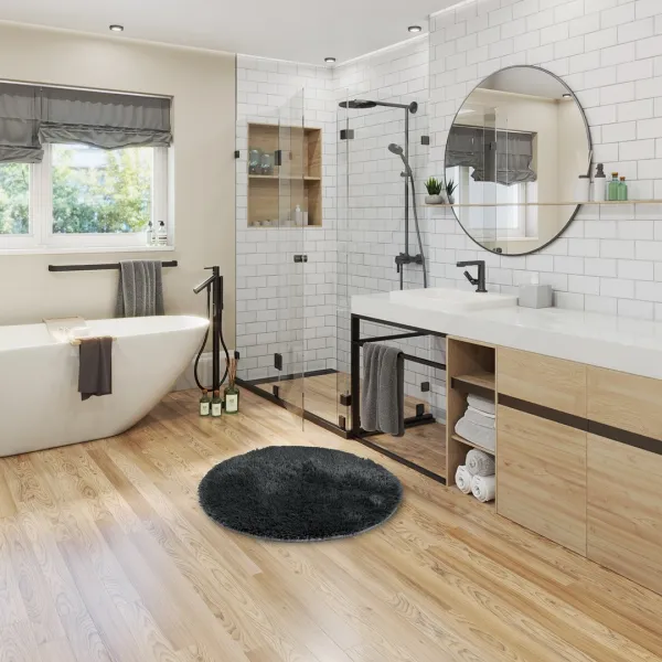 AmeliaHome Okrúhly koberec Karvag tmavosivý, veľkosť d120