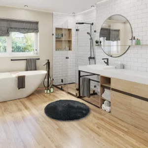 AmeliaHome Okrúhly koberec Karvag tmavosivý, veľkosť d120