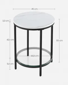 SONGMICS Odkladový stolík Vasagle Chipa čierno-biely
