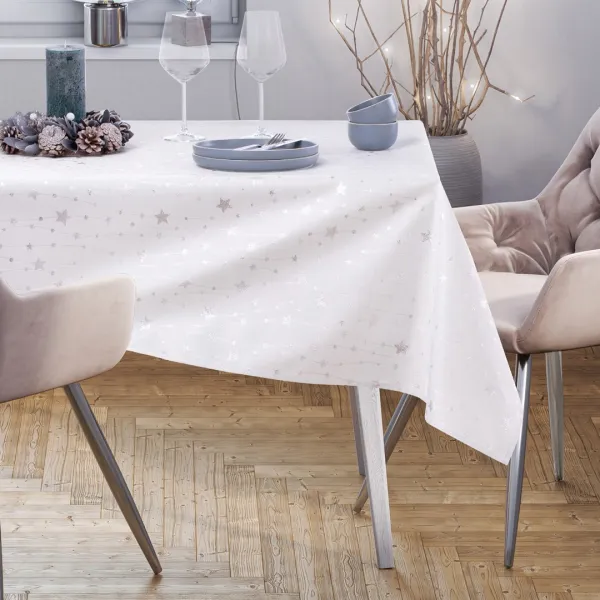 Obrus AmeliaHome STAR DUST strieborný, veľkosť 140x400