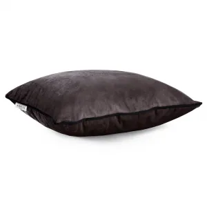 Obliečky na vankúše AmeliaHome Velvet Piping tmavohnedé, veľkosť 45x45