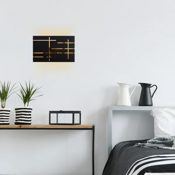 Opviq Nástenná lampa Moso čierna