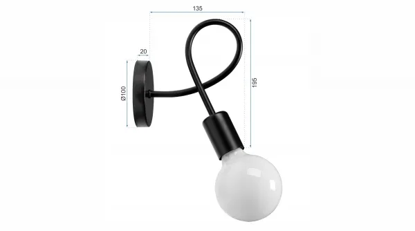 TooLight Nástenná lampa Paradise čierna
