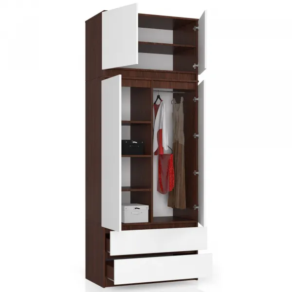 Ak furniture Nadstavec na šatník Star 90 cm wenge/biely