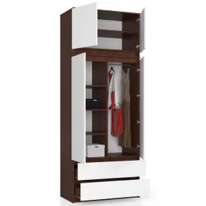 Ak furniture Nadstavec na šatník Star 90 cm wenge/biely