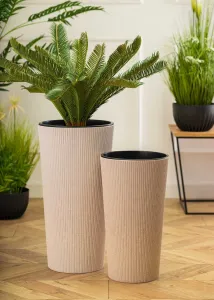 HowHomely Kvetináč URBANIKA ECO 46 cm béžový